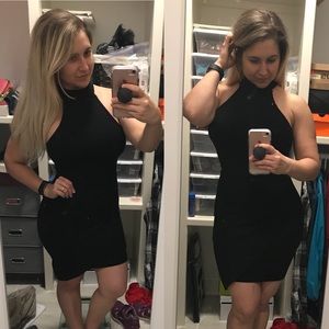 High neck black mini